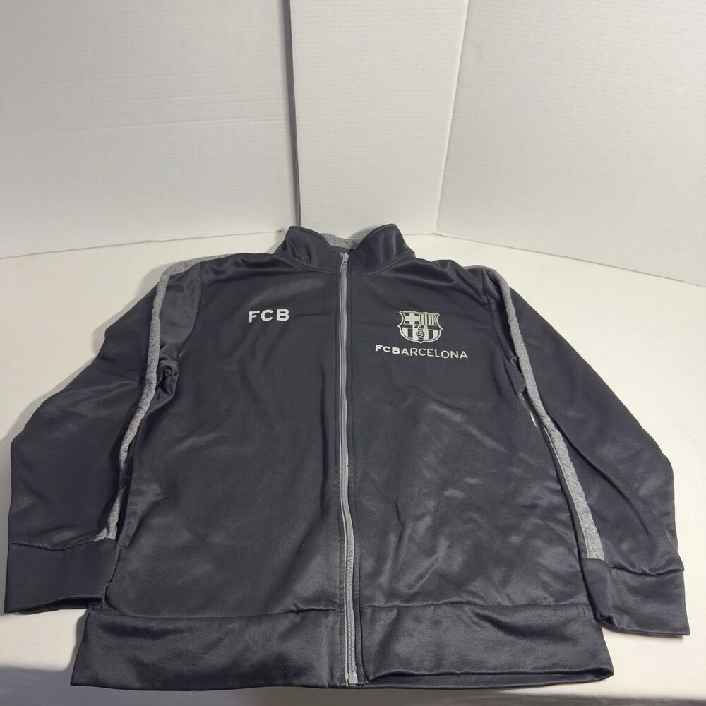 FC Barcelona FCB Soccer Tracksuit Jacket Black Size Large